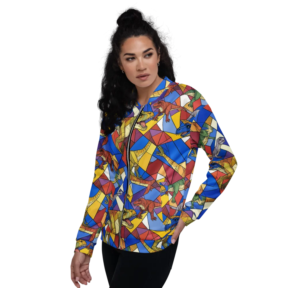 Jurassic Mosaic on Bomber Jacket — Left