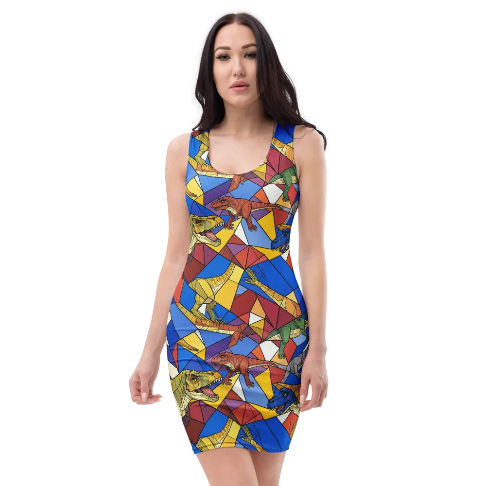 Jurassic Mosaic on Bodycon Dress — Front