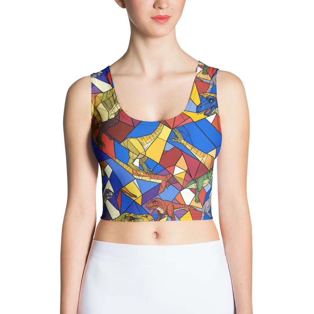 Jurassic Mosaic on Crop Top — Front