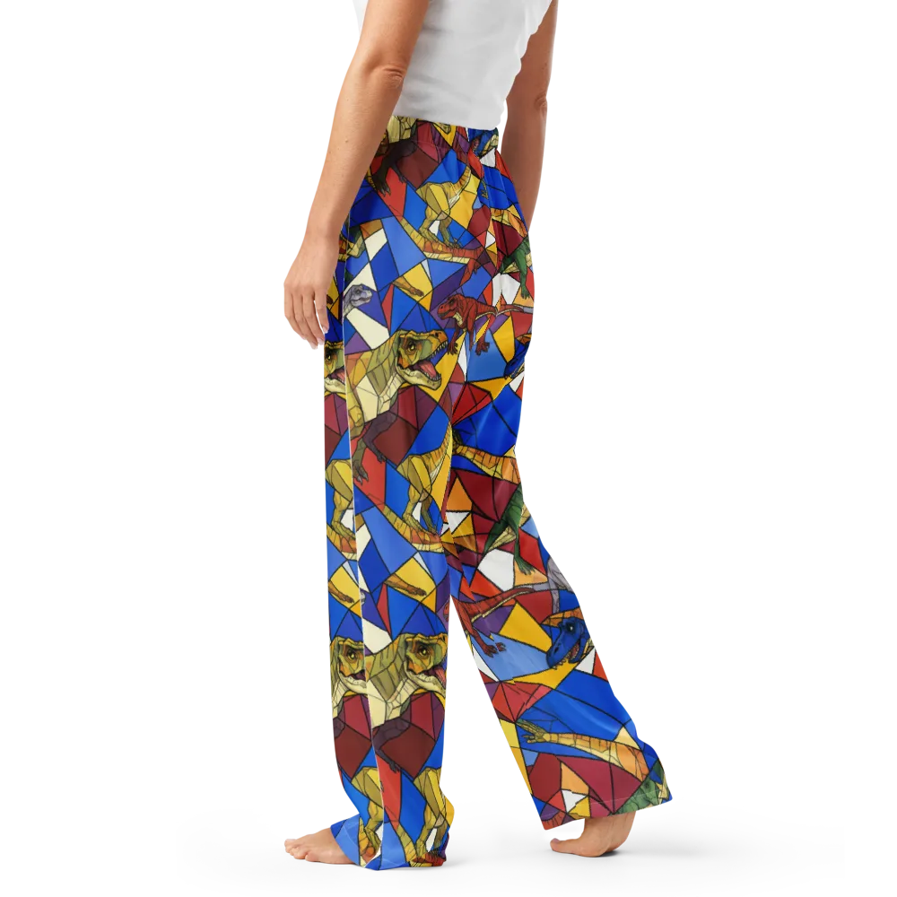Jurassic Mosaic on Women's Pajama Pants — Left