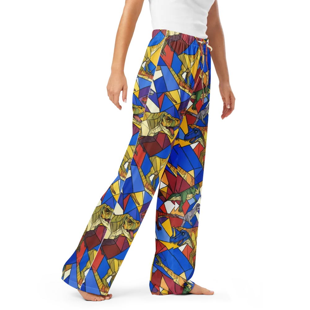Jurassic Mosaic on Women's Pajama Pants — Right Front