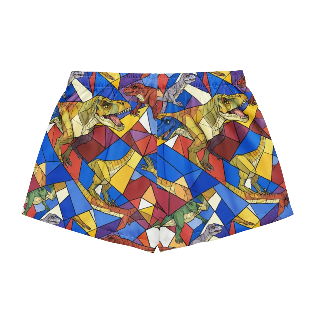 Jurassic Mosaic on Women's Pajama Shorts — Back