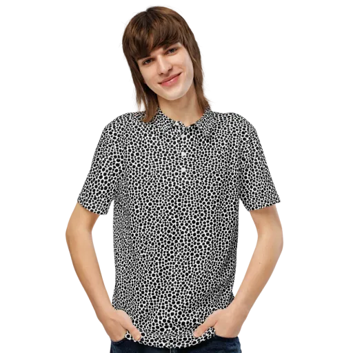Noir Pebble on a Men's Slim Fit Polo Shirt