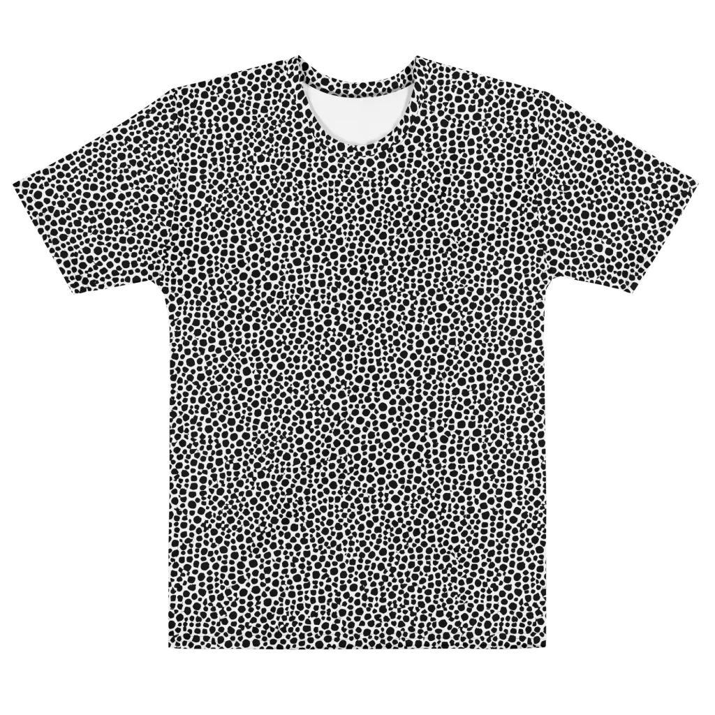 Noir Pebble on Men's Cotton Crew Neck T-Shirt — Front
