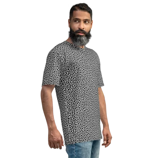 Noir Pebble on a Men's Crew Neck T-Shirt