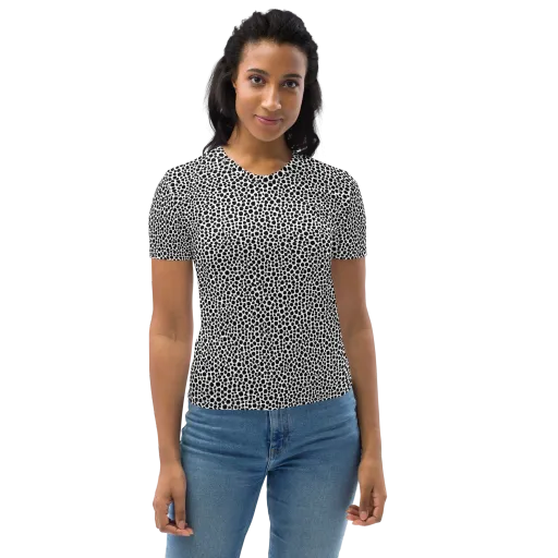 Noir Pebble on a Women's Crew Neck T-Shirt