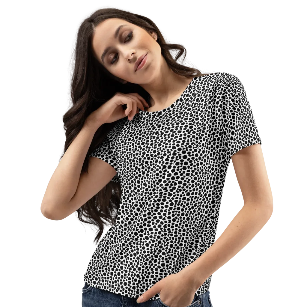 Noir Pebble on Women's Crew Neck T-Shirt — Left Front