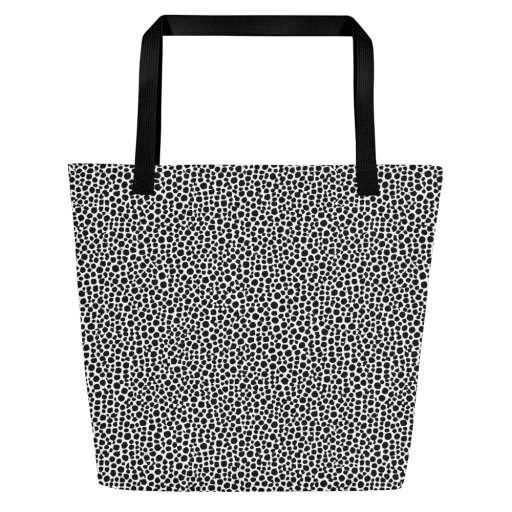 Noir Pebble on a Large Tote Bag W/ Pocket