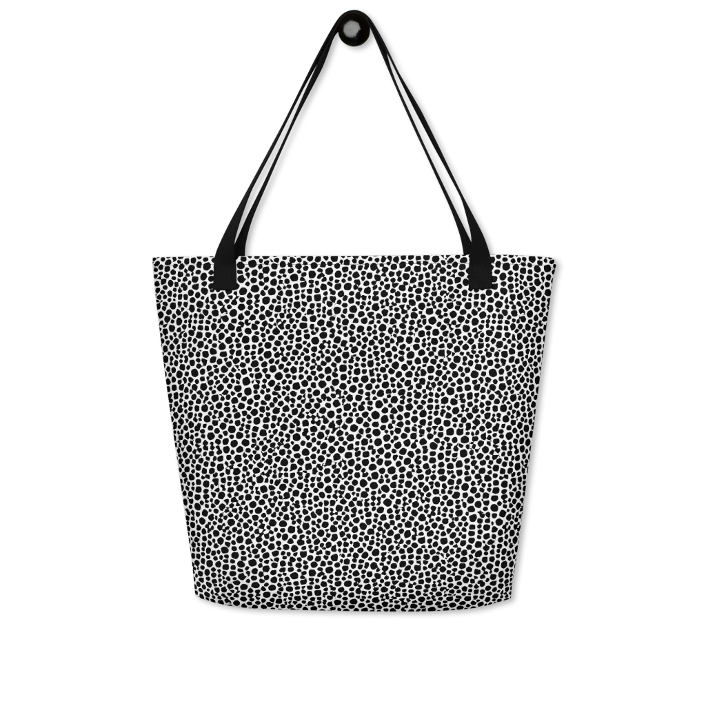 Noir Pebble on Large Tote Bag W/ Pocket — Front