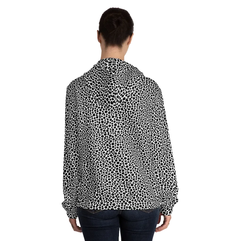 Noir Pebble on Women's Full-Zip Hoodie — Back On Person