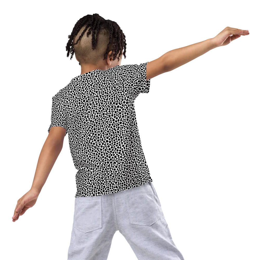Noir Pebble on Kids Crew Neck T-Shirt — Back