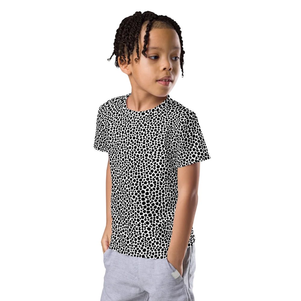 Noir Pebble on Kids Crew Neck T-Shirt — Left Front