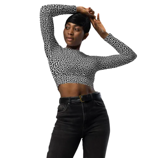 Noir Pebble on a Long Sleeve Crop Top