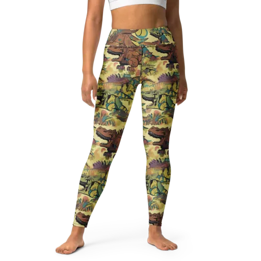 Dino Dreamscape on a Yoga Leggings