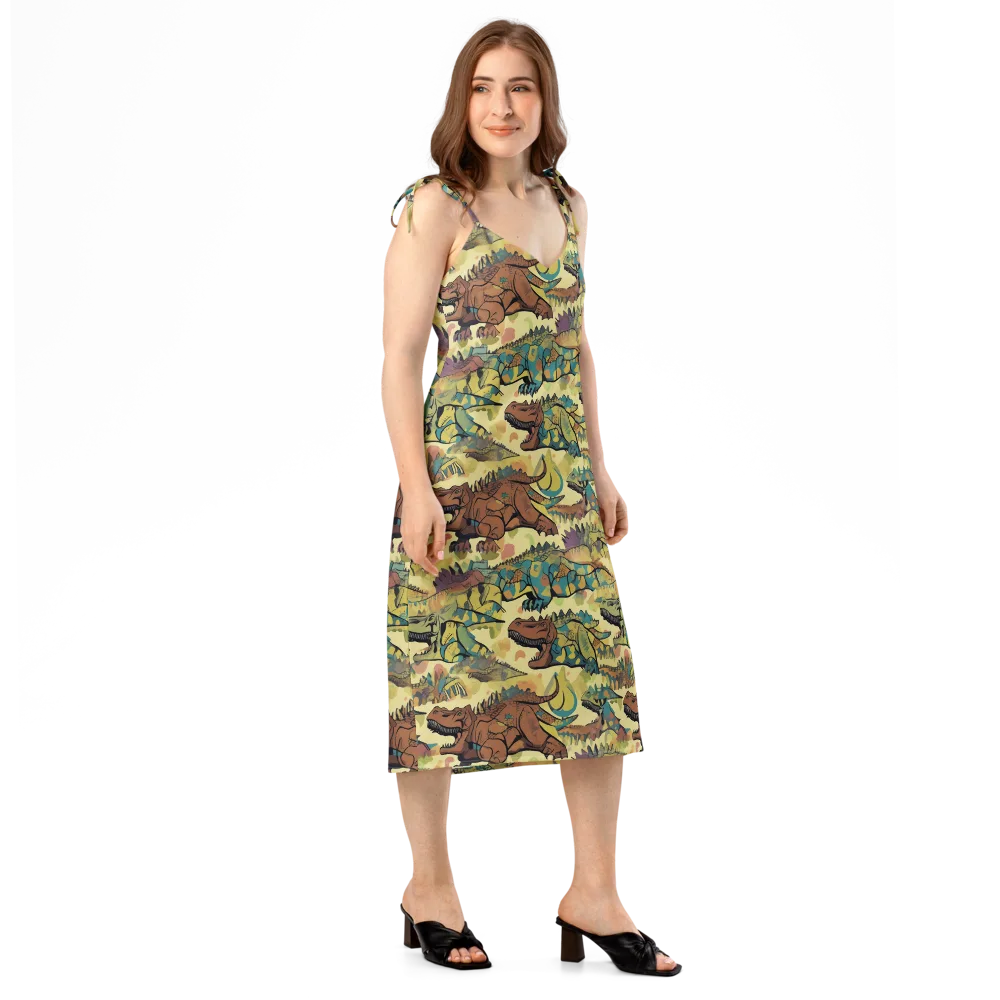 Dino Dreamscape on Slip Dress — Right Front