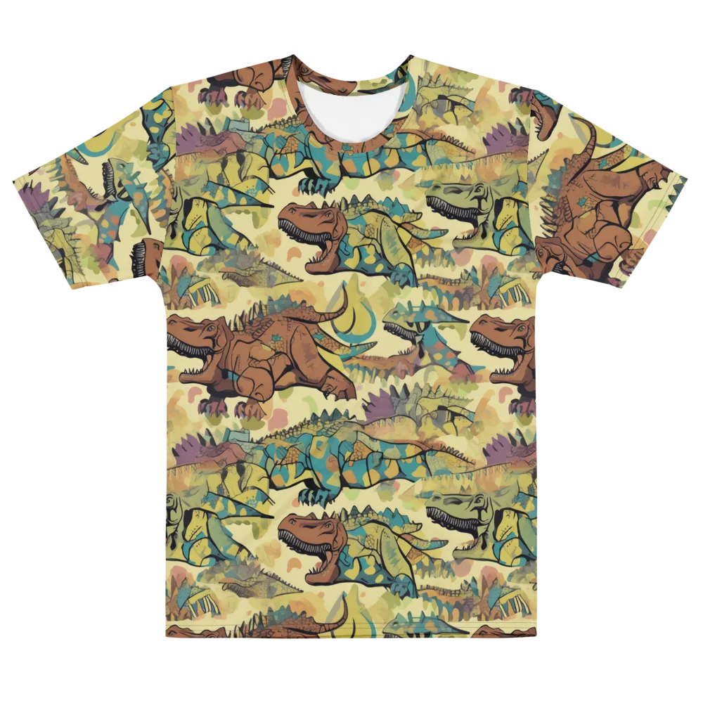 Dino Dreamscape on Men's Cotton Crew Neck T-Shirt — Front