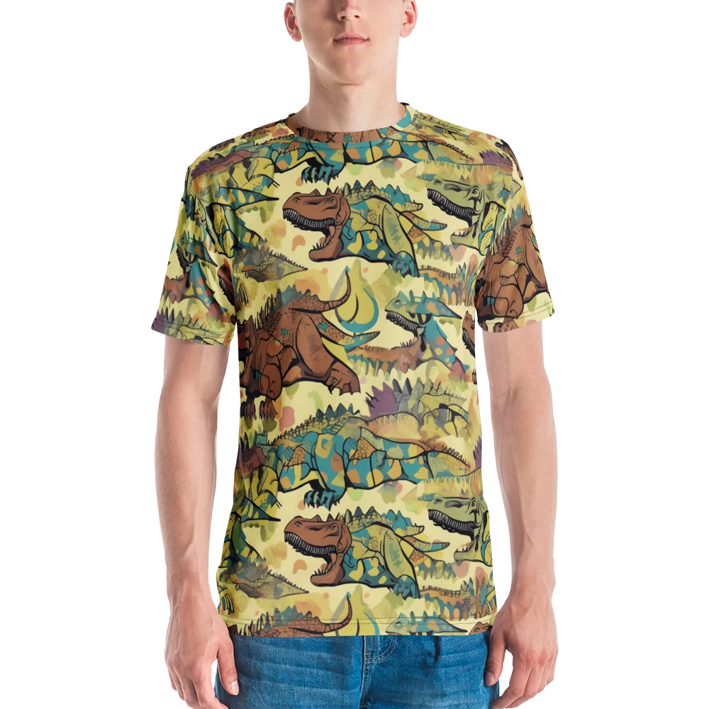 Dino Dreamscape on Men's Crew Neck T-Shirt — Front