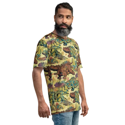 Dino Dreamscape on a Men's Crew Neck T-Shirt
