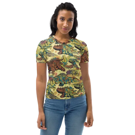 Dino Dreamscape on a Women's Crew Neck T-Shirt