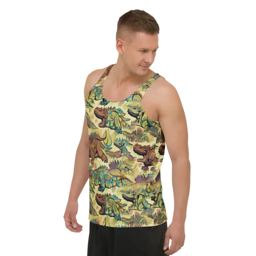 Dino Dreamscape on a Men's Tank Top