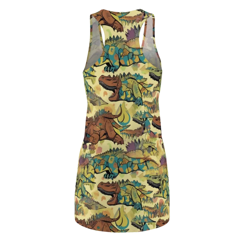 Dino Dreamscape on Racerback Dress — Back