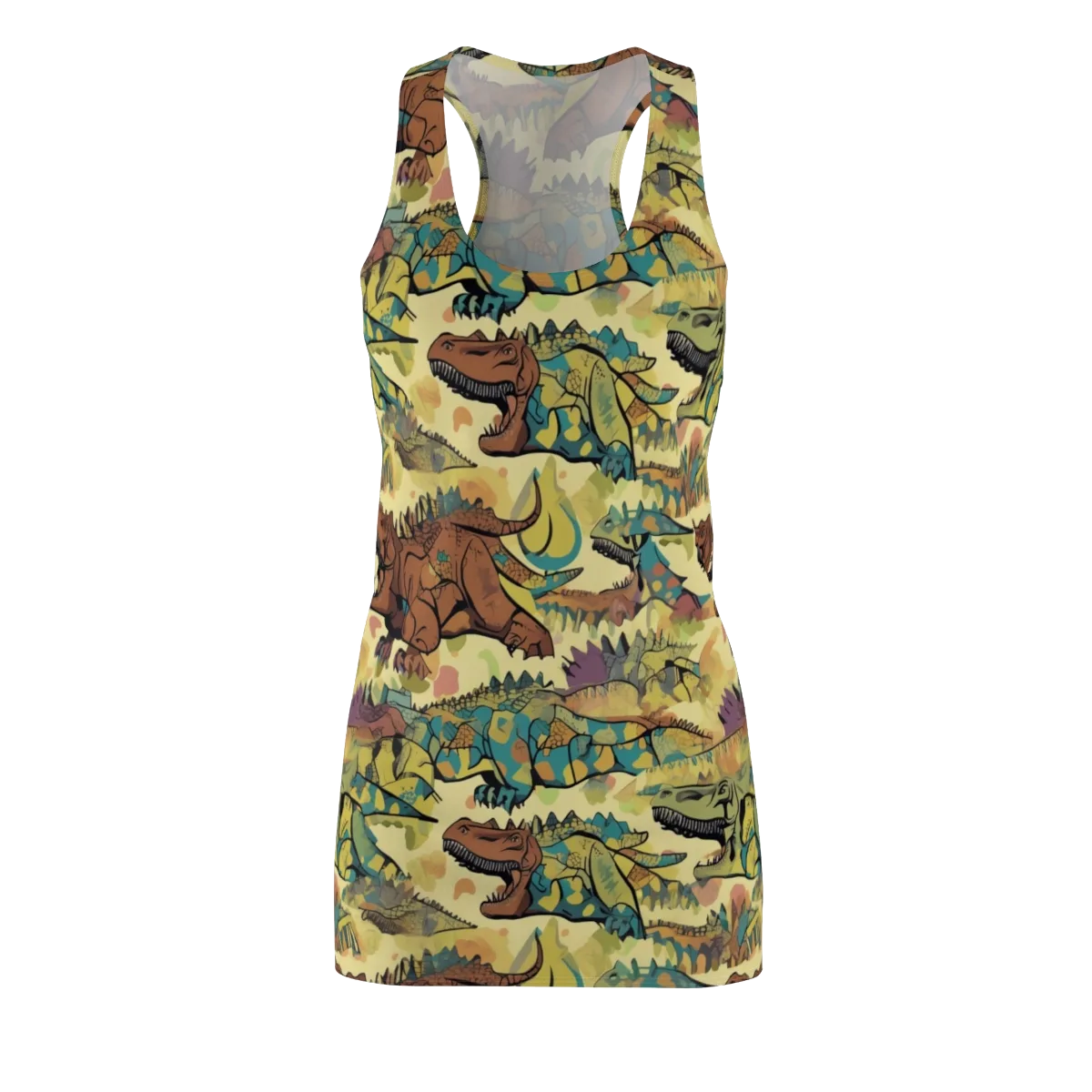 Dino Dreamscape on Racerback Dress — Front