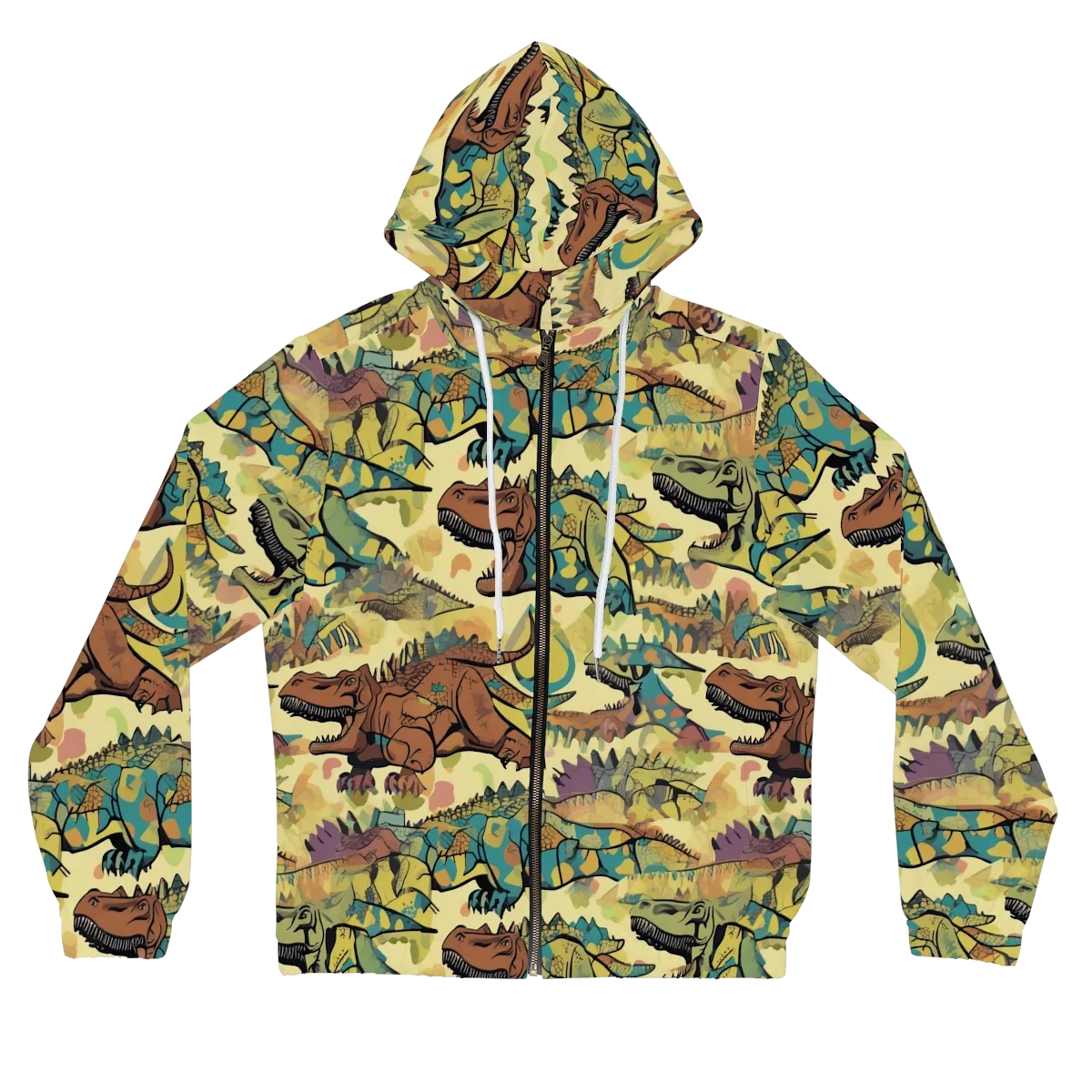 Dino Dreamscape on Women's Full-Zip Hoodie — Front