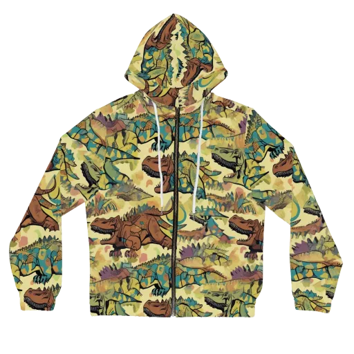 Dino Dreamscape on a Women's Full-Zip Hoodie