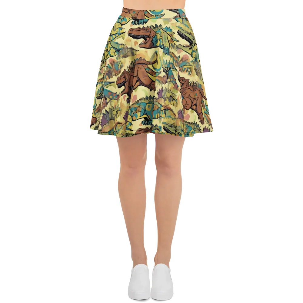 Dino Dreamscape on Skater Skirt — Front