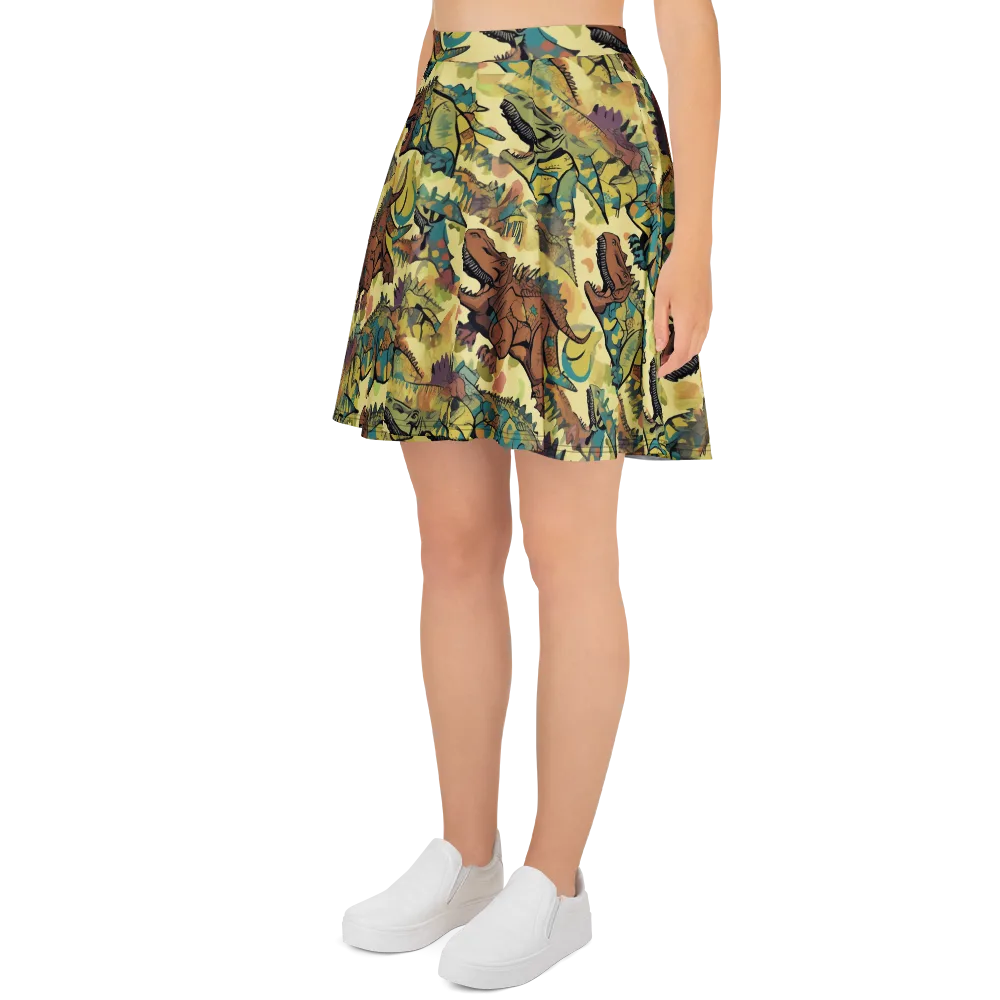 Dino Dreamscape on Skater Skirt — Left