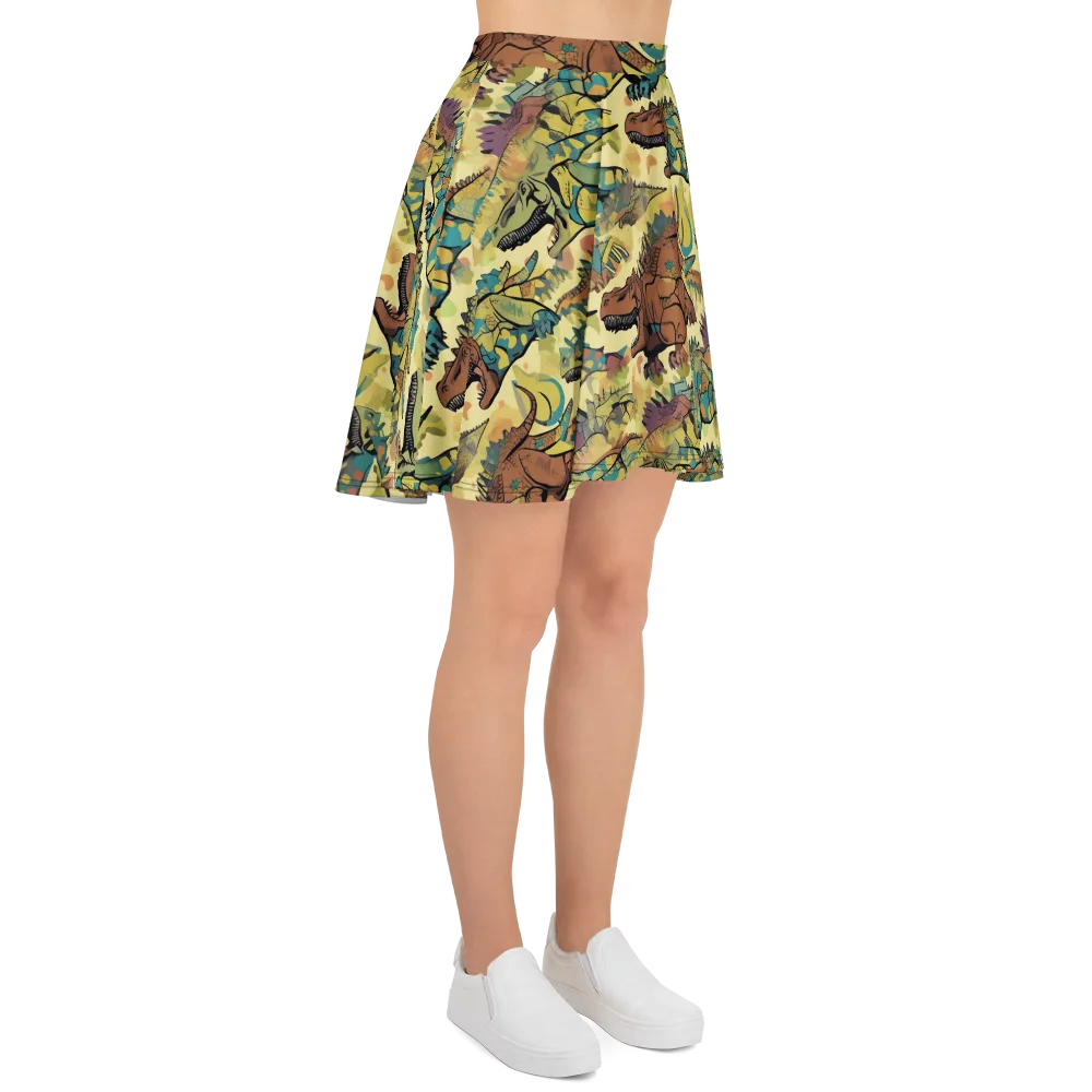 Dino Dreamscape on Skater Skirt — Right
