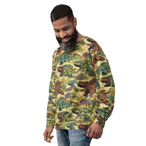 Dino Dreamscape on a Sweatshirt