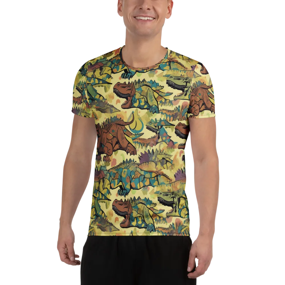 Dino Dreamscape on Men's Athletic T-Shirt — Front
