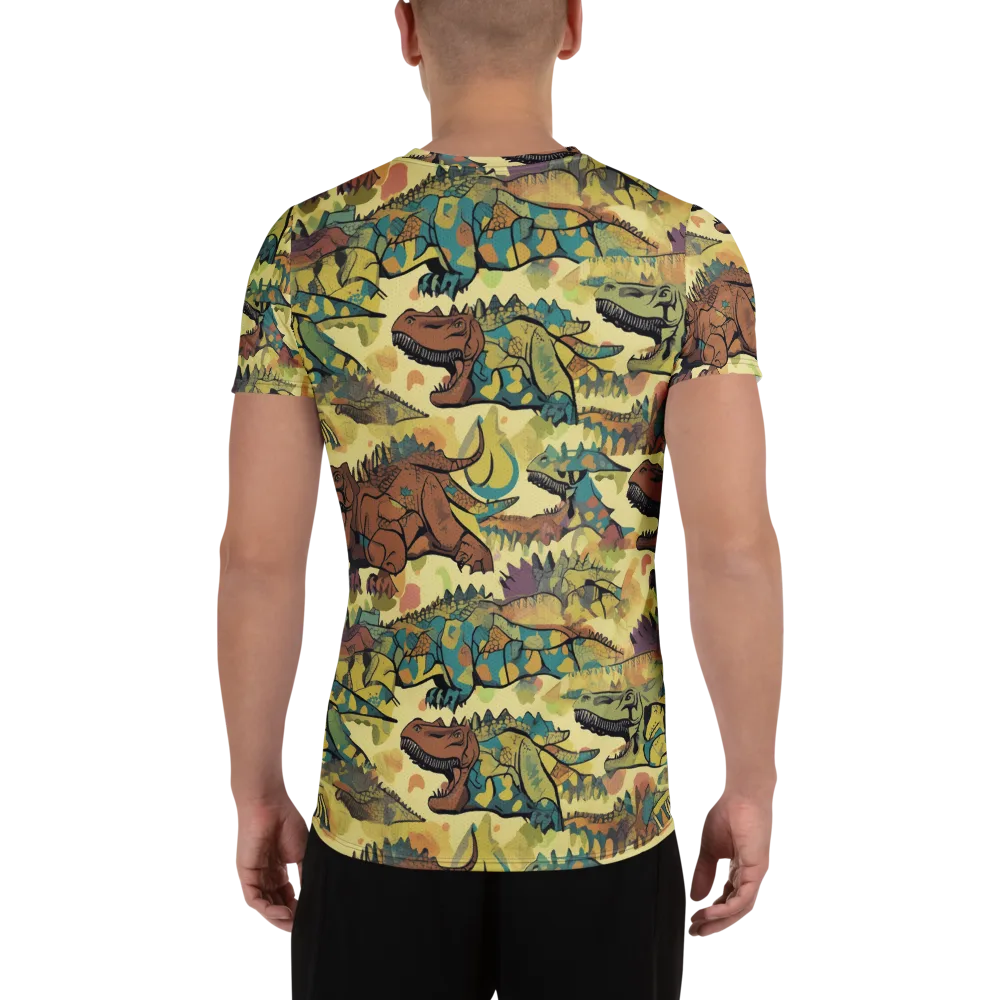 Dino Dreamscape on Men's Athletic T-Shirt — Back