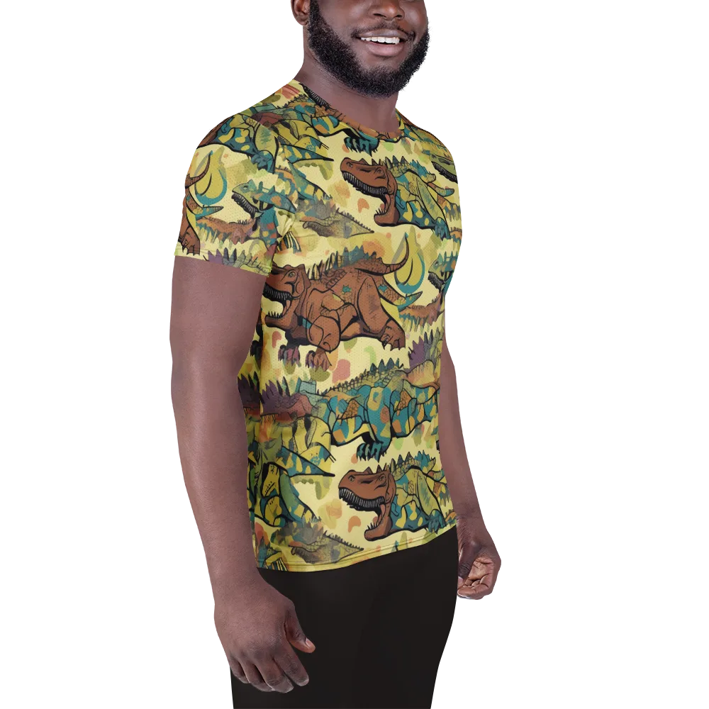 Dino Dreamscape on Men's Athletic T-Shirt — Right