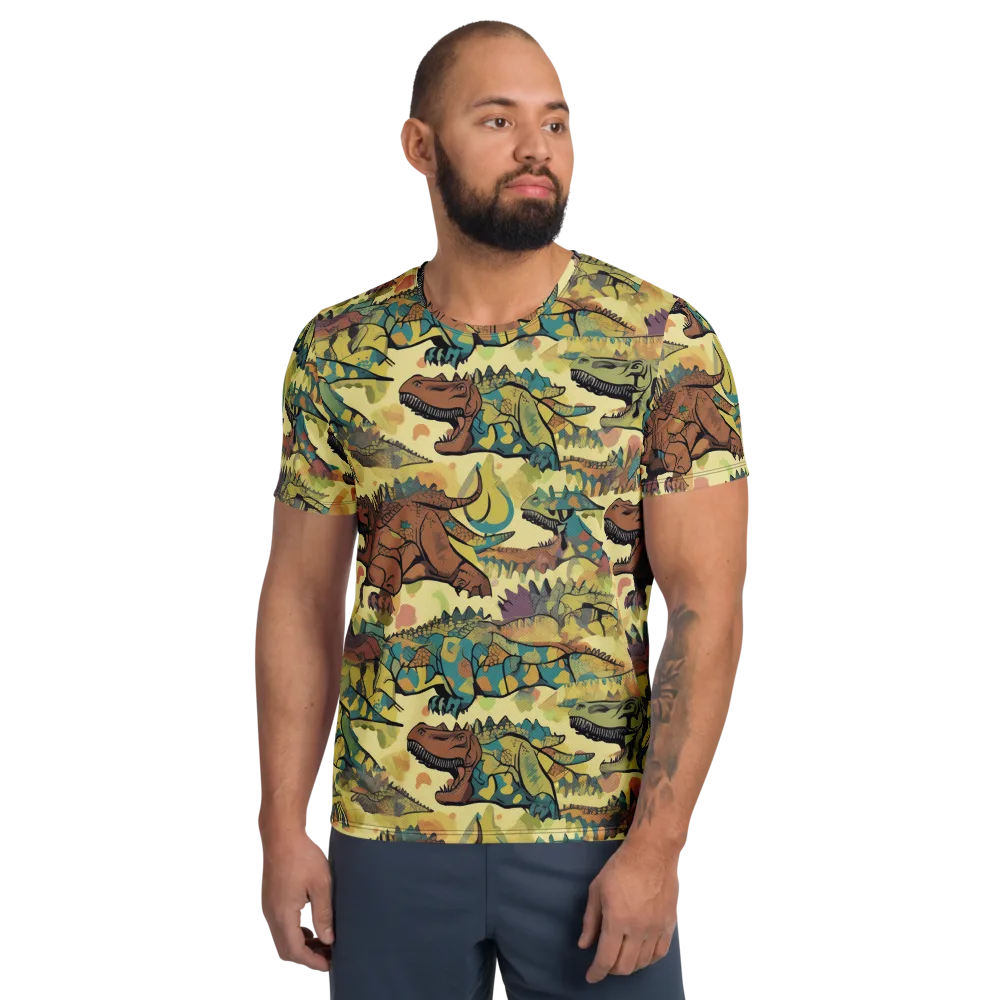 Dino Dreamscape on Men's Athletic T-Shirt — Front