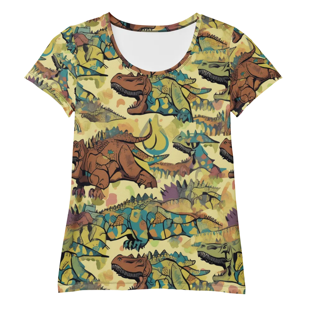 Dino Dreamscape on Women's Athletic T-Shirt — Front