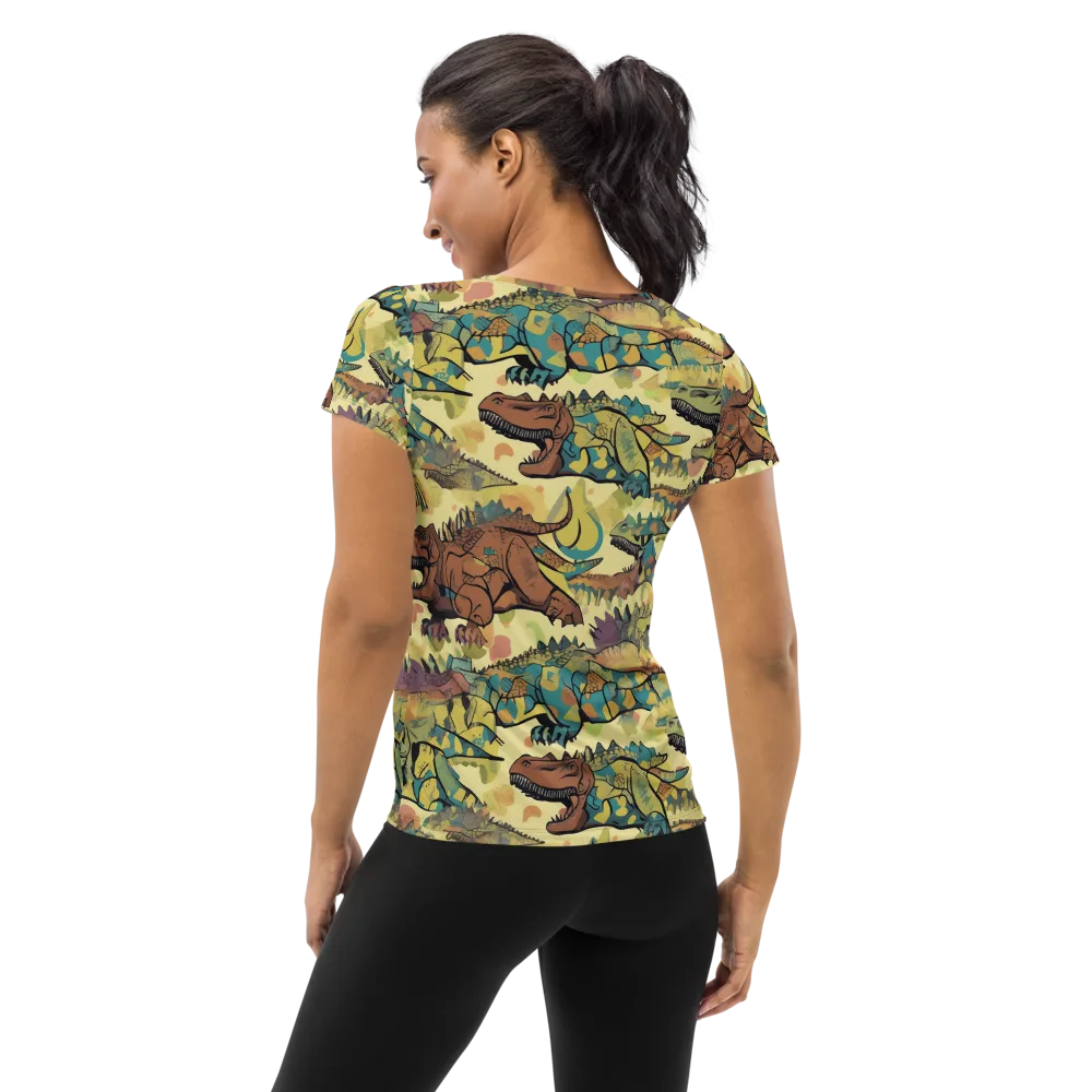 Dino Dreamscape on Women's Athletic T-Shirt — Back