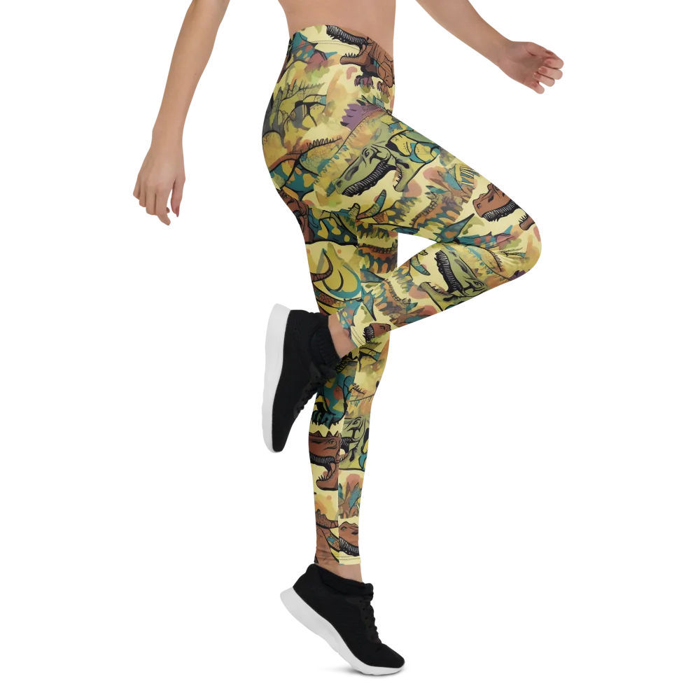 Dino Dreamscape on Leggings — Right