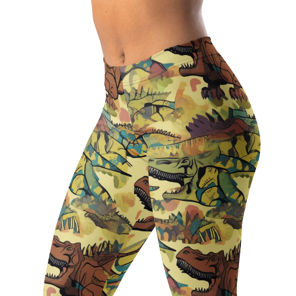 Dino Dreamscape on Leggings — Left Front