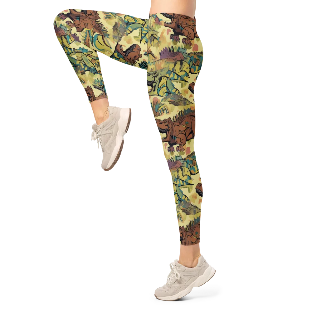 Dino Dreamscape on Leggings — Left