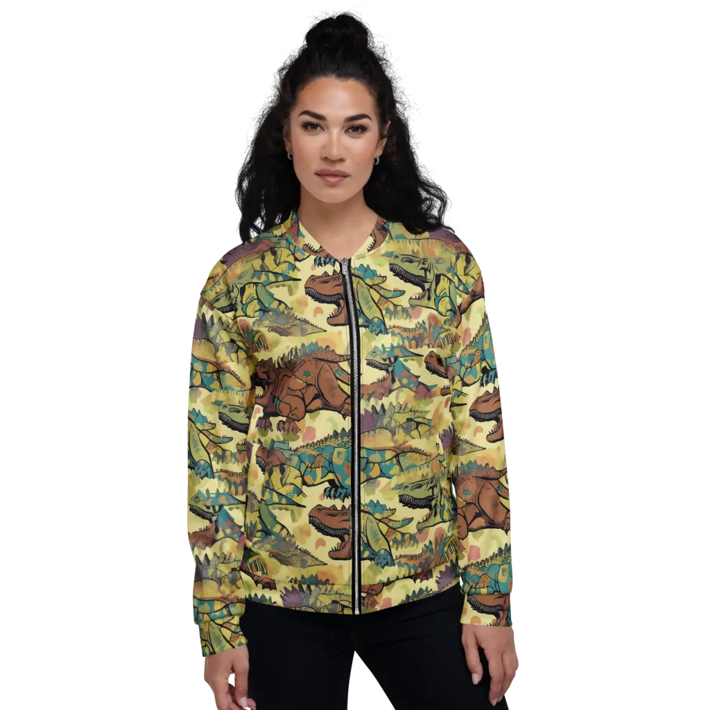 Dino Dreamscape on Bomber Jacket — Front