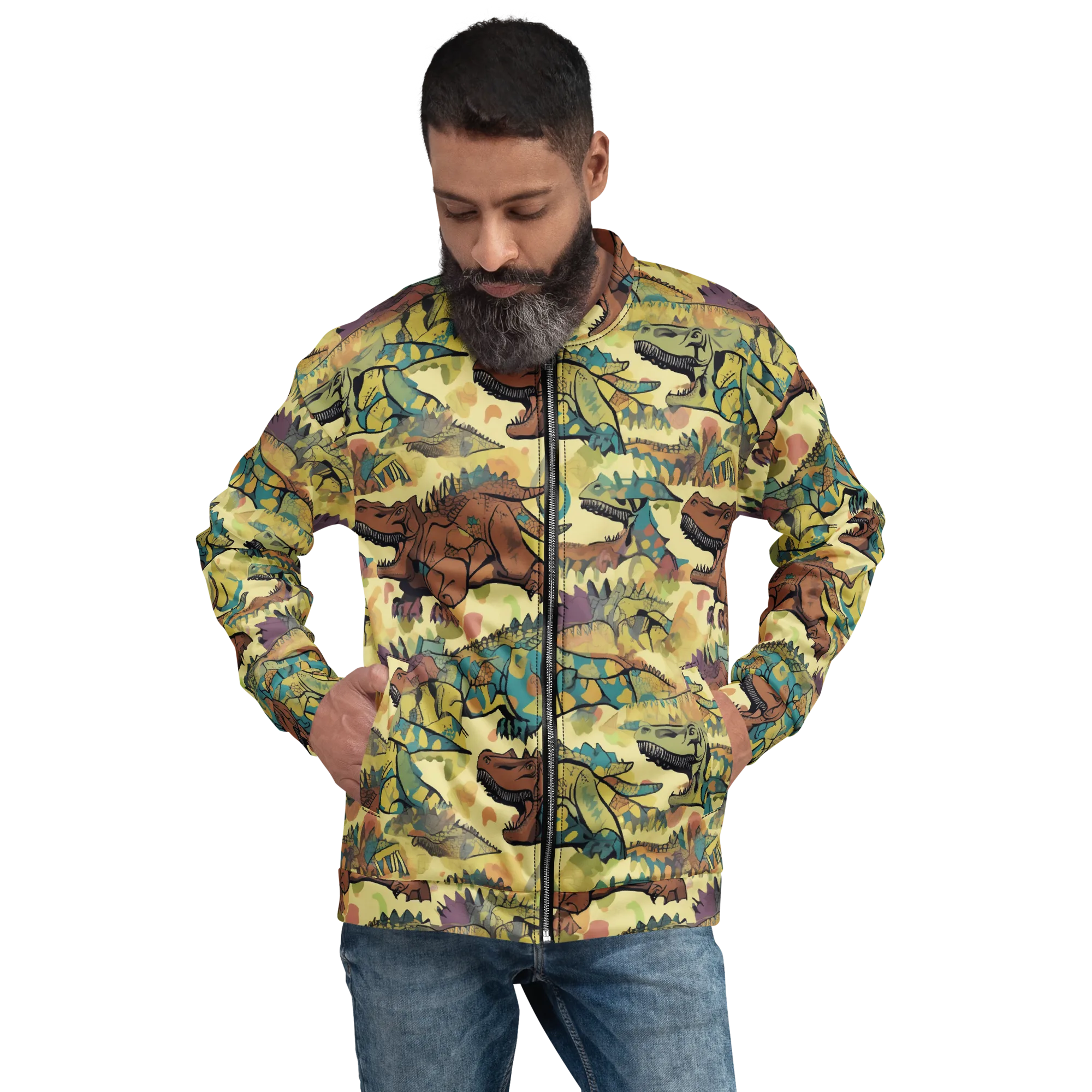 Dino Dreamscape on Bomber Jacket — Front