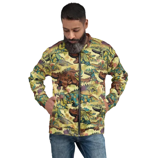 Dino Dreamscape on a Bomber Jacket