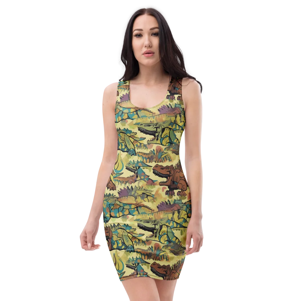Dino Dreamscape on Bodycon Dress — Front