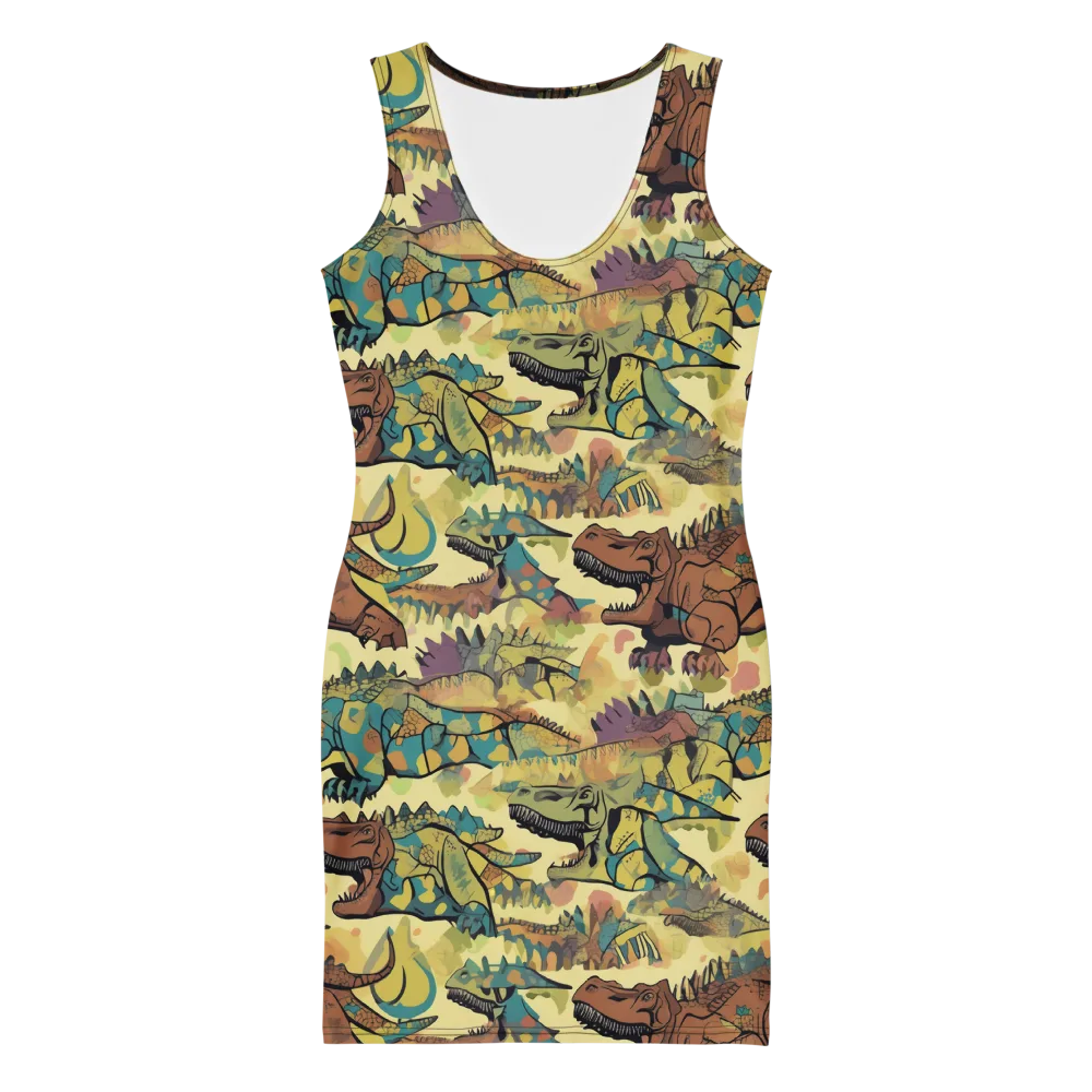 Dino Dreamscape on Bodycon Dress — Front