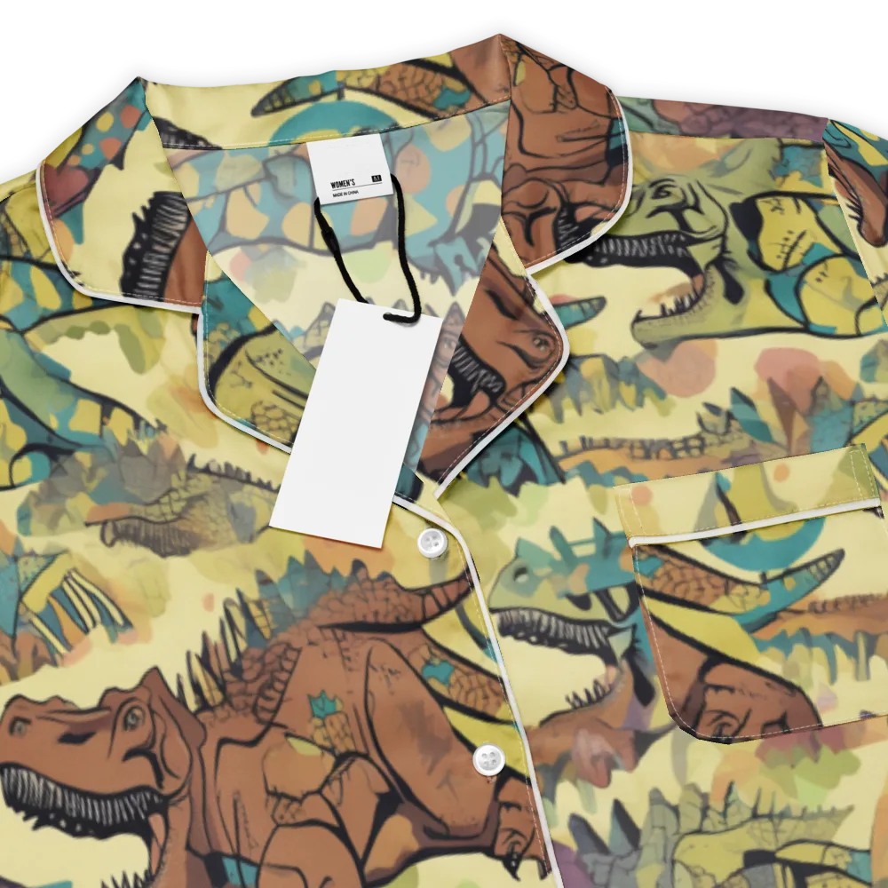 Dino Dreamscape on Women's Short Sleeve Pajama Top — Product details