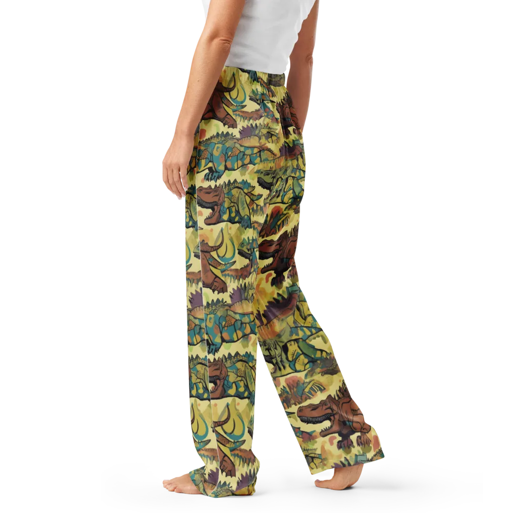 Dino Dreamscape on Women's Pajama Pants — Left