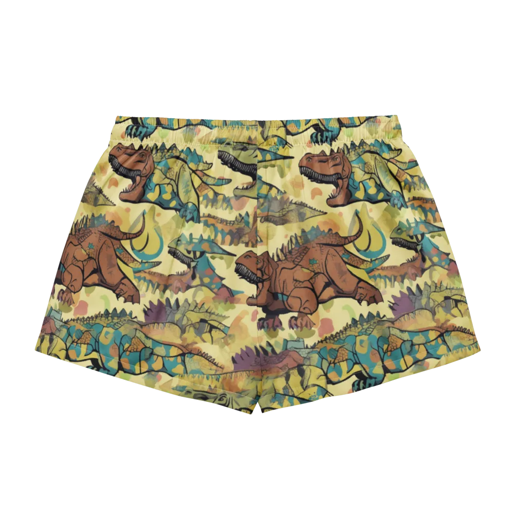 Dino Dreamscape on Women's Pajama Shorts — Back