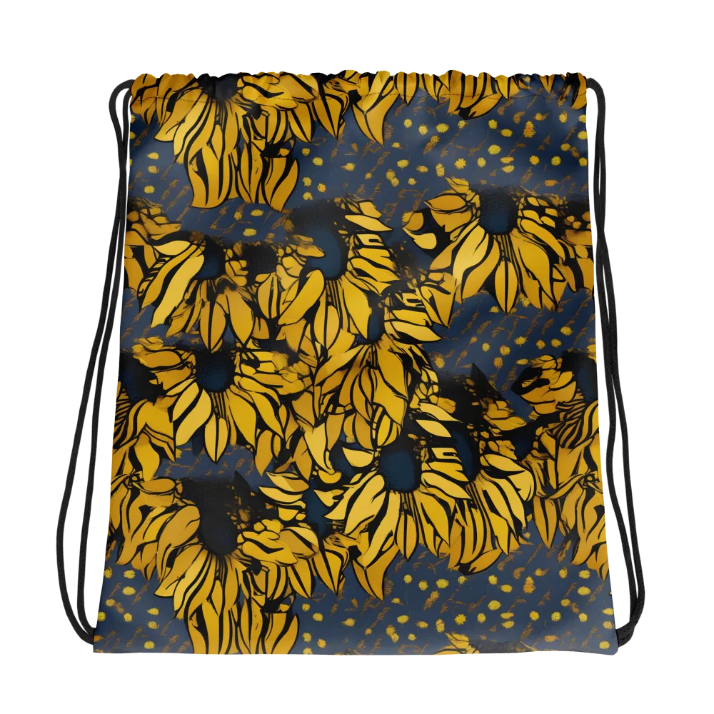 Golden Midnight Bloom on Drawstring Bag — Photo